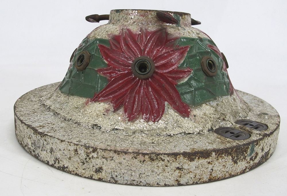 heavy antique 1927 cast iron poinsettia lighted christmas heavy antique 1927 cast iron poinsettia lighted christmas